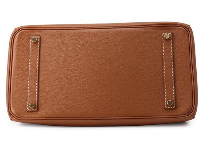 Hermès Borsa Hermes Birkin 35 in pelle Gold Courchevel Marrone D'oro - vista 3