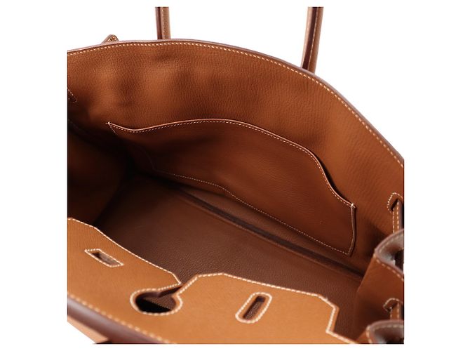 Hermès Borsa Hermes Birkin 35 in pelle Gold Courchevel Marrone D'oro - vista 6