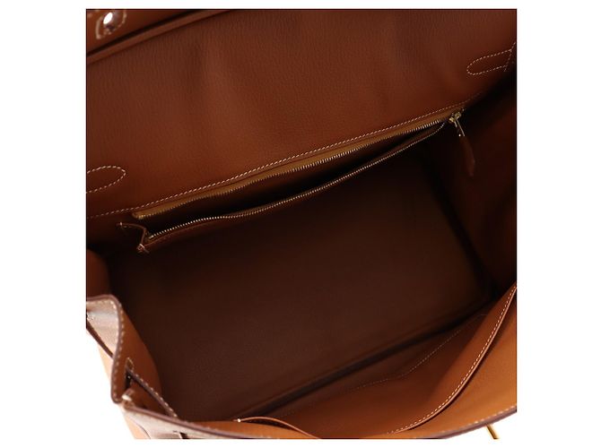 Hermès Borsa Hermes Birkin 35 in pelle Gold Courchevel Marrone D'oro - vista 7