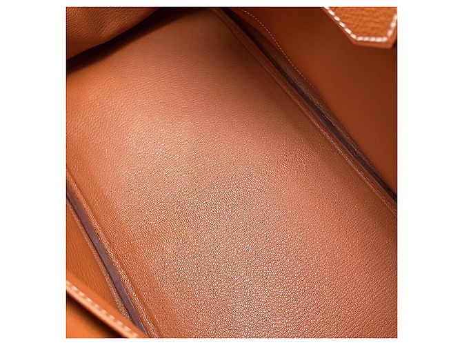 Hermès Borsa Hermes Birkin 35 in pelle Gold Courchevel Marrone D'oro - vista 8