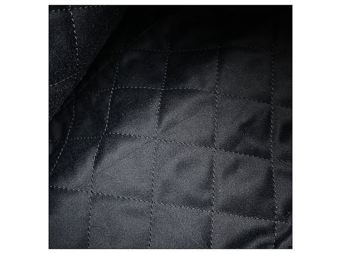 Borsa a tracolla Chanel in tweed e pelle bianco e nero - vista 6