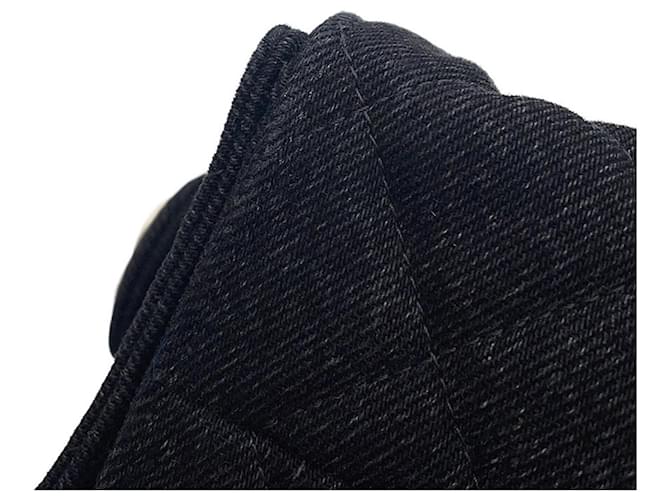 Borsa a Spalla Chanel Black Denim Chain Nero - vista 8