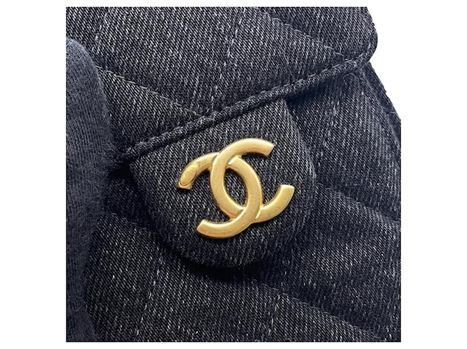 Borsa a Spalla Chanel Black Denim Chain Nero - vista 9