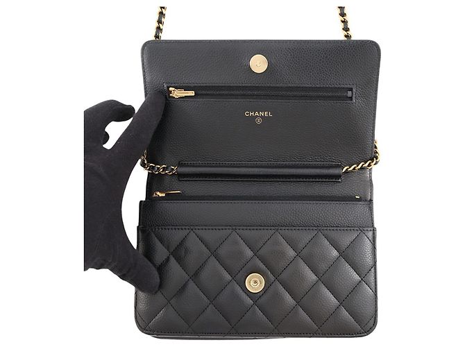 Portafoglio a tracolla con catena nera Chanel Nero - vista 5