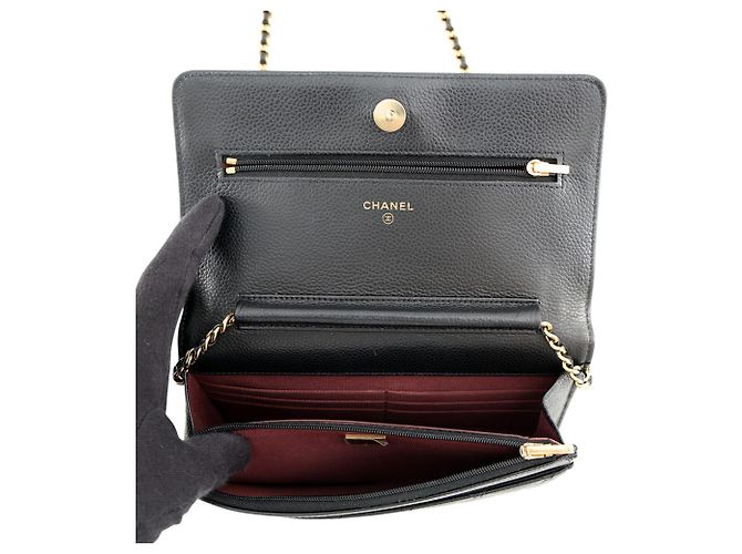 Portafoglio a tracolla con catena nera Chanel Nero - vista 6