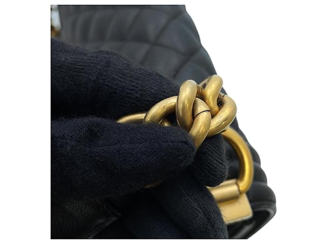 Borsa a Spalla Chanel Black Chain Nero - vista 12