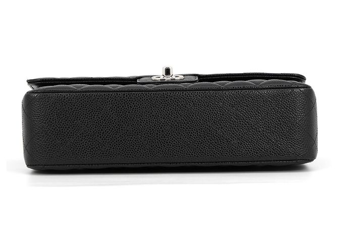 Borsa a tracolla con catena in pelle di vitello martellata nera Chanel Nero - vista 3