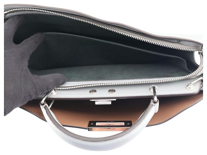 Fendi Peekaboo I.U Medium Lederhandtasche Braun - Ansicht 6