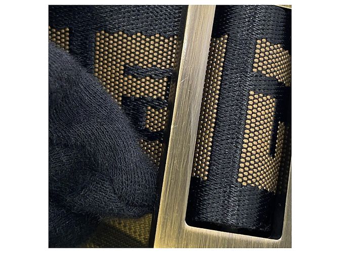 Zucca Borsa a tracolla Fendi in tela marrone - vista 11