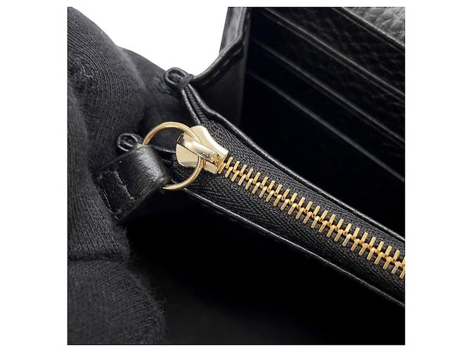 Gucci GG Emblem Continental Ledergeldbörse Schwarz - Ansicht 11
