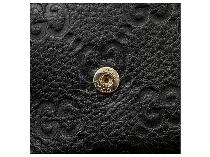 Gucci GG Emblem Continental Ledergeldbörse Schwarz - Ansicht 12