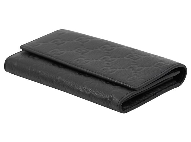 Gucci GG Emblem Continental Ledergeldbörse Schwarz - Ansicht 2