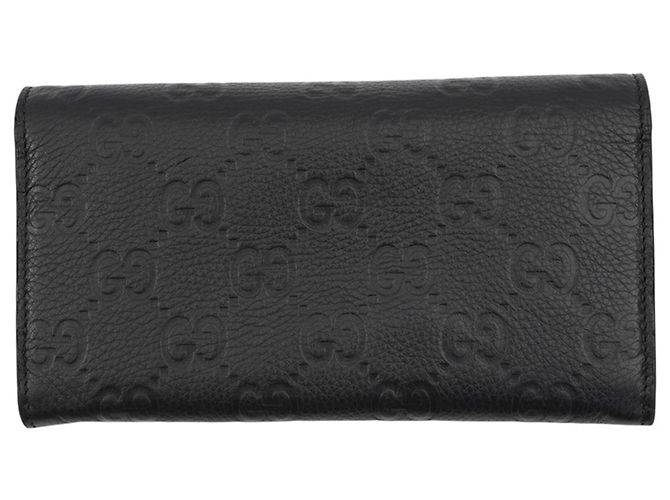 Gucci GG Emblem Continental Ledergeldbörse Schwarz - Ansicht 3