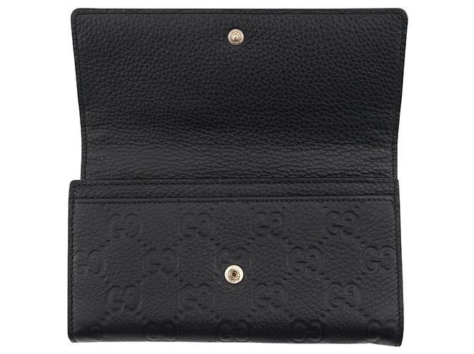 Gucci GG Emblem Continental Ledergeldbörse Schwarz - Ansicht 4