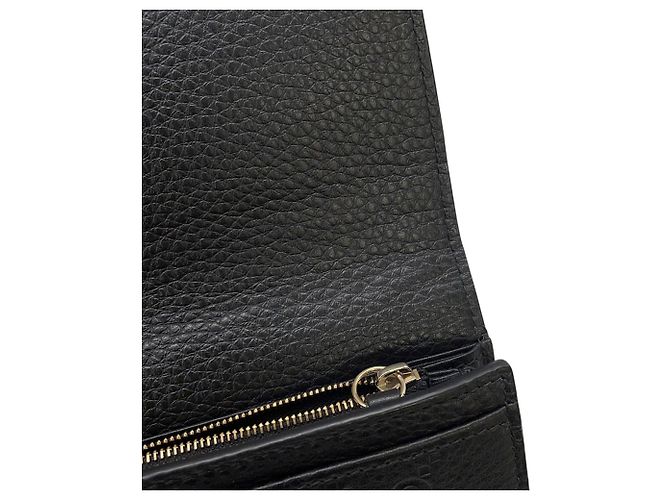 Gucci GG Emblem Continental Ledergeldbörse Schwarz - Ansicht 8