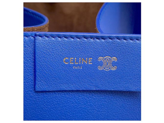 Céline Borsa in pelle Cubo Celine Blu - vista 11