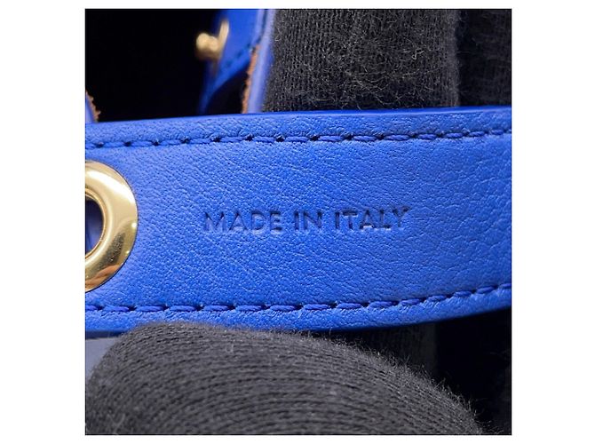 Céline Borsa in pelle Cubo Celine Blu - vista 12