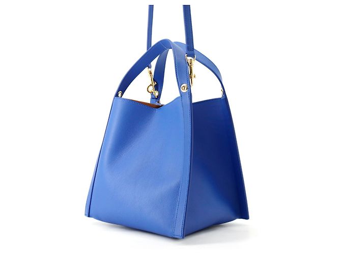 Céline Borsa in pelle Cubo Celine Blu - vista 2