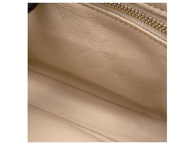 Céline Borsa a Spalla Celine Chain Shoulder Bag C Medium Trapuntata Beige - vista 11