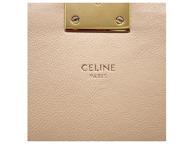 Céline Borsa a Spalla Celine Chain Shoulder Bag C Medium Trapuntata Beige - vista 15