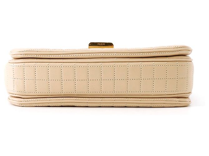 Céline Borsa a Spalla Celine Chain Shoulder Bag C Medium Trapuntata Beige - vista 3