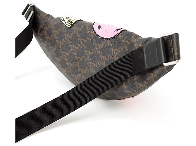 Céline Borsa a tracolla Celine The Dancing Kid in pelle Marrone Nero Multicolore - vista 3