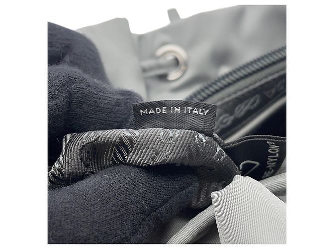 Piccola borsa Prada in nylon grigio e pelle Saffiano Marrone - vista 13