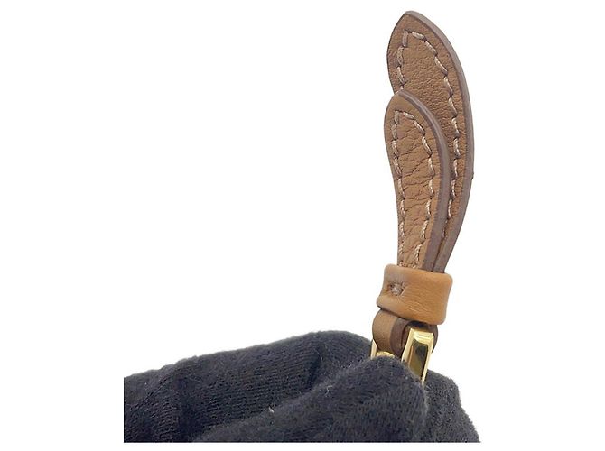 Borsa a tracolla in pelle marrone Prada - vista 11