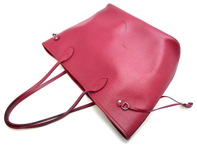 Sac cabas Louis Vuitton Neverfull MM Rouge - vue 3