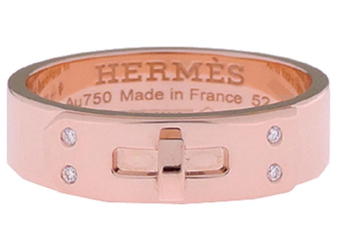 Hermès Anello Kelly Diamond Band in oro rosa 18K Hermes - vista 4