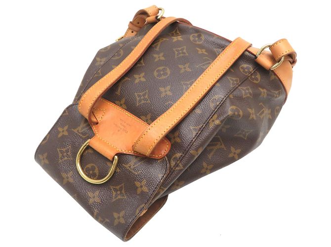 Zaino Louis Vuitton Montsouris MM Marrone - vista 4