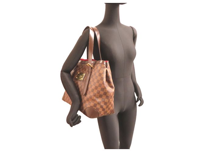 Borsa Tote Louis Vuitton Hampstead MM Marrone - vista 9