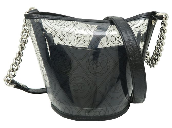 Borsa a tracolla a secchiello Chanel Camellia da donna Nero - vista 2