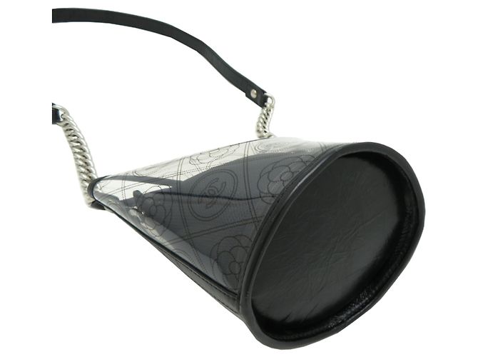 Borsa a tracolla a secchiello Chanel Camellia da donna Nero - vista 3