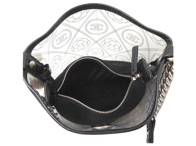 Borsa a tracolla a secchiello Chanel Camellia da donna Nero - vista 6