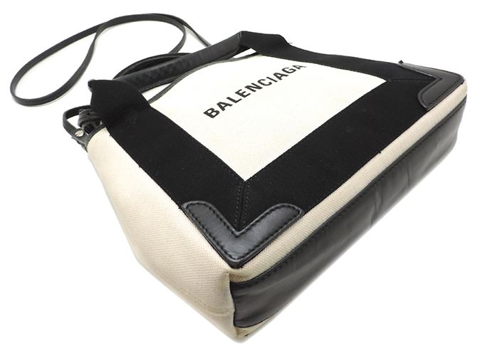 Everyday Borsa a mano Cabas XS blu navy da donna Balenciaga Nero Bianco - vista 3