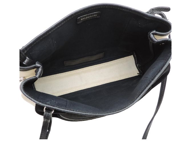 Everyday Borsa a mano Cabas XS blu navy da donna Balenciaga Nero Bianco - vista 6