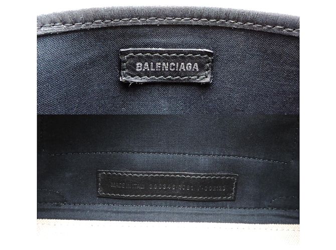 Everyday Borsa a mano Cabas XS blu navy da donna Balenciaga Nero Bianco - vista 7