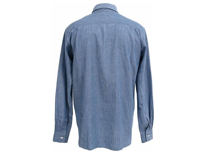 Comme Des Garcons Camicia in denim con bottoni Comme Des Garçons in cotone blu - vista 3