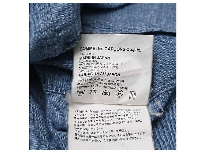 Comme Des Garcons Camicia in denim con bottoni Comme Des Garçons in cotone blu - vista 6