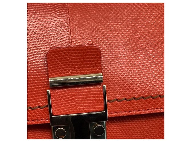 Lanvin Partition Tasche aus rotem Schlangenhautleder - Ansicht 10