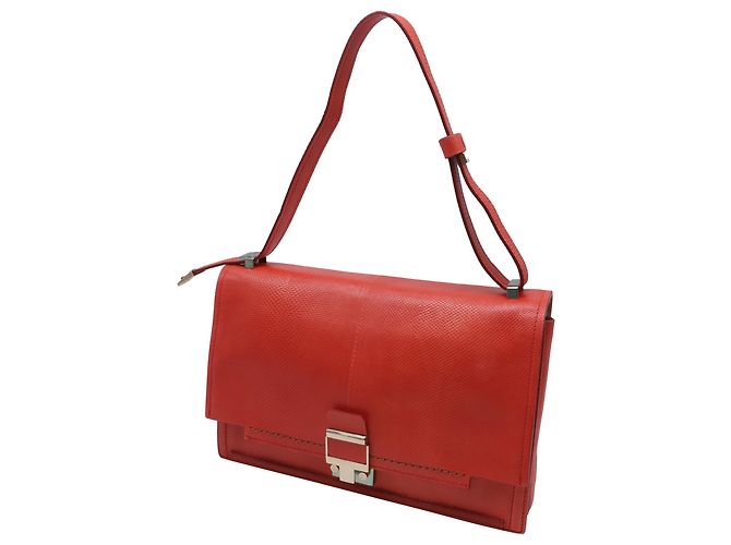 Lanvin Partition Tasche aus rotem Schlangenhautleder - Ansicht 2