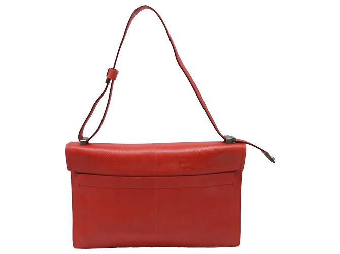Lanvin Partition Tasche aus rotem Schlangenhautleder - Ansicht 4