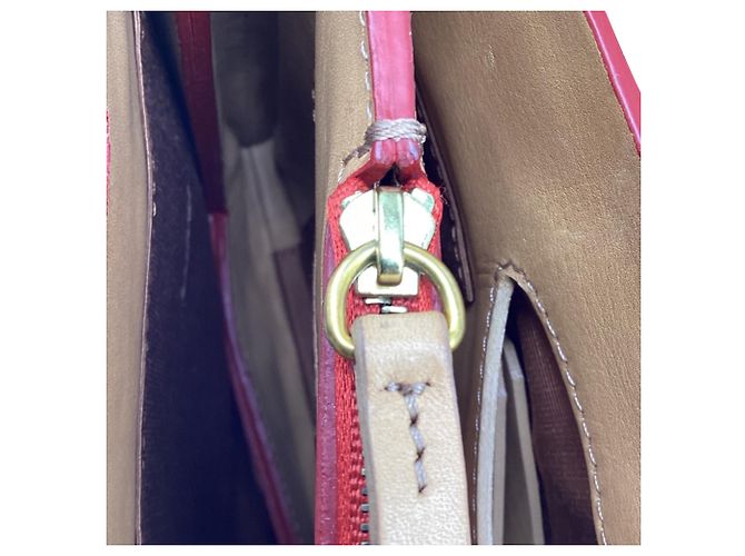 Lanvin Partition Tasche aus rotem Schlangenhautleder - Ansicht 7