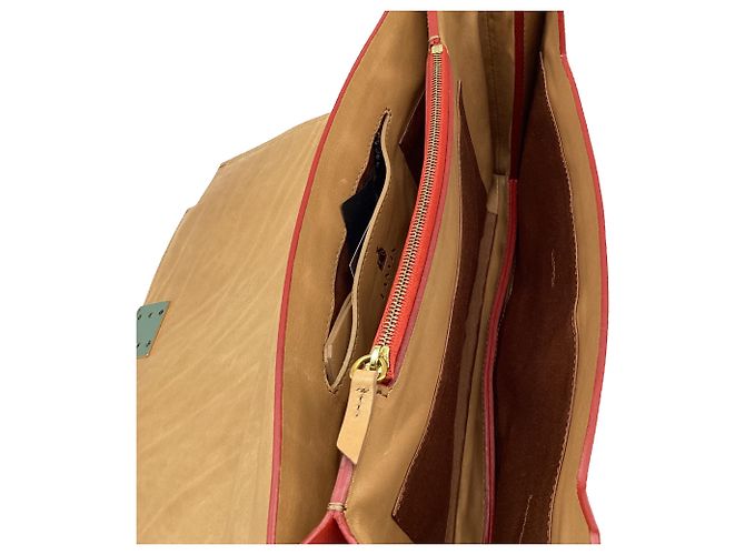 Lanvin Partition Tasche aus rotem Schlangenhautleder - Ansicht 8