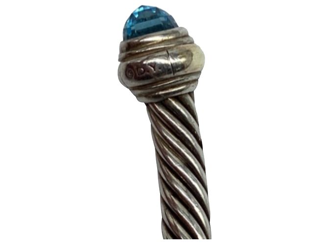 Pulseira David Yurman Cable Flex em Onyx azul em Prata de Lei Metálico - vista 5