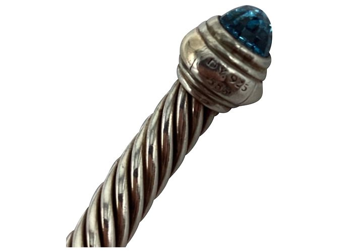 Pulseira David Yurman Cable Flex em Onyx azul em Prata de Lei Metálico - vista 6