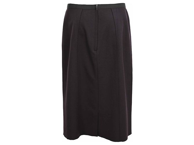 Falda midi recta Lanvin en lana negra Negro - vista 3