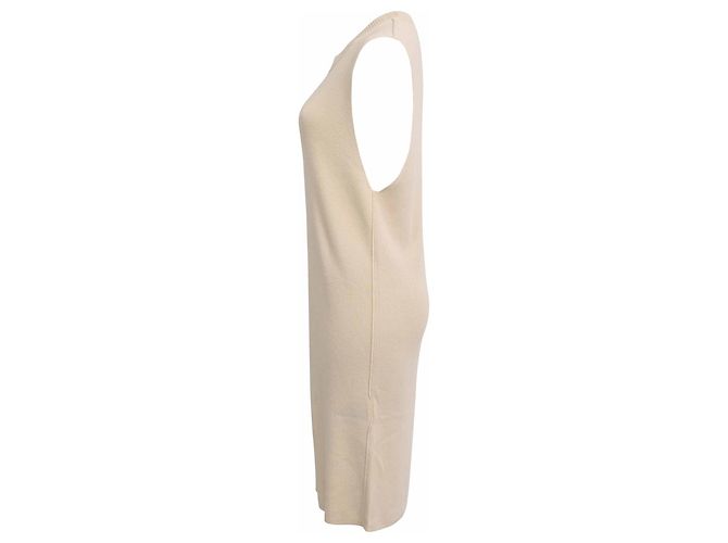Vestido midi de punto sin mangas Ann Demeulemeester en rayón crema Blanco Crudo - vista 2