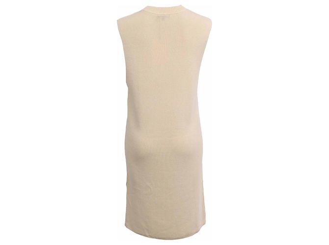 Vestido midi de punto sin mangas Ann Demeulemeester en rayón crema Blanco Crudo - vista 3